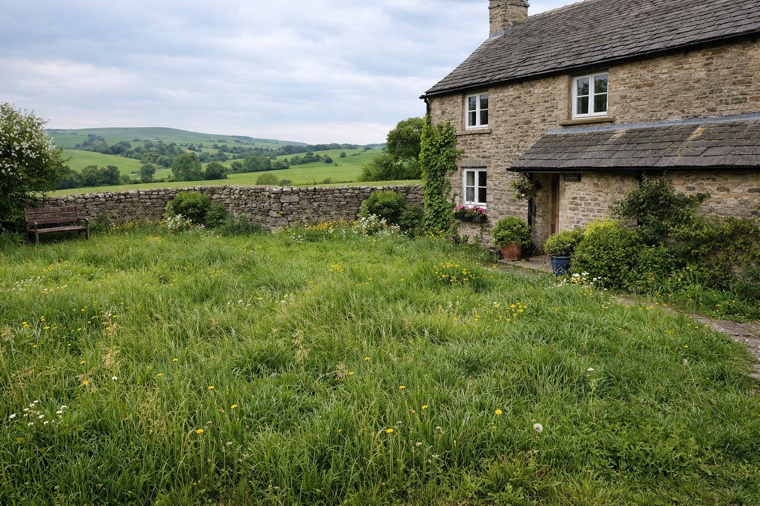 Garden before mowing